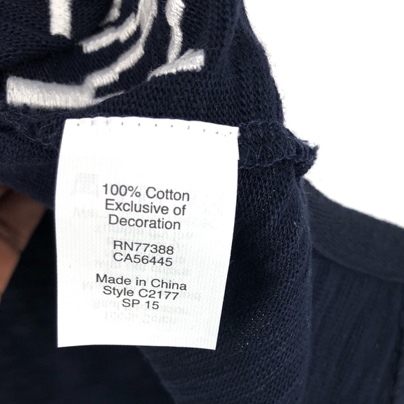 J. Crew Factory Navy Geometric Trim V Neck Blouse - Picture 4 of 5